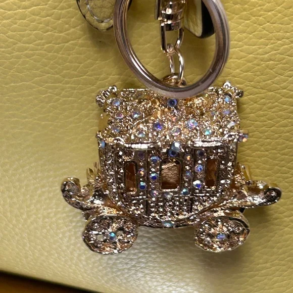 Coach Yellow Leather Tote with Charm and Gold Logo Approx. 13 x 8 x 3.5 - Picture 6 of 16